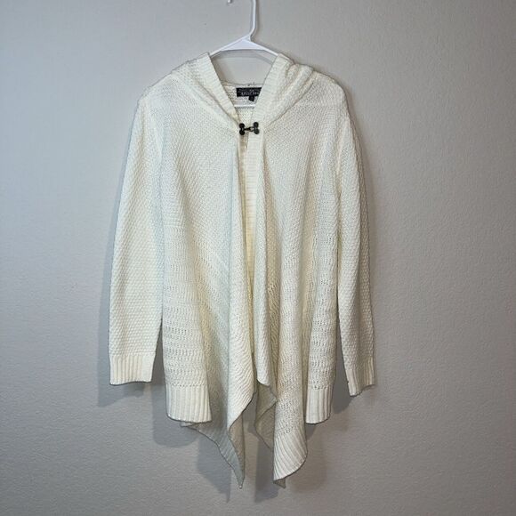 Almost Famous Size Medium Woman’s Medium Knit Sweater hoodie waterfall front - Picture 1 of 9